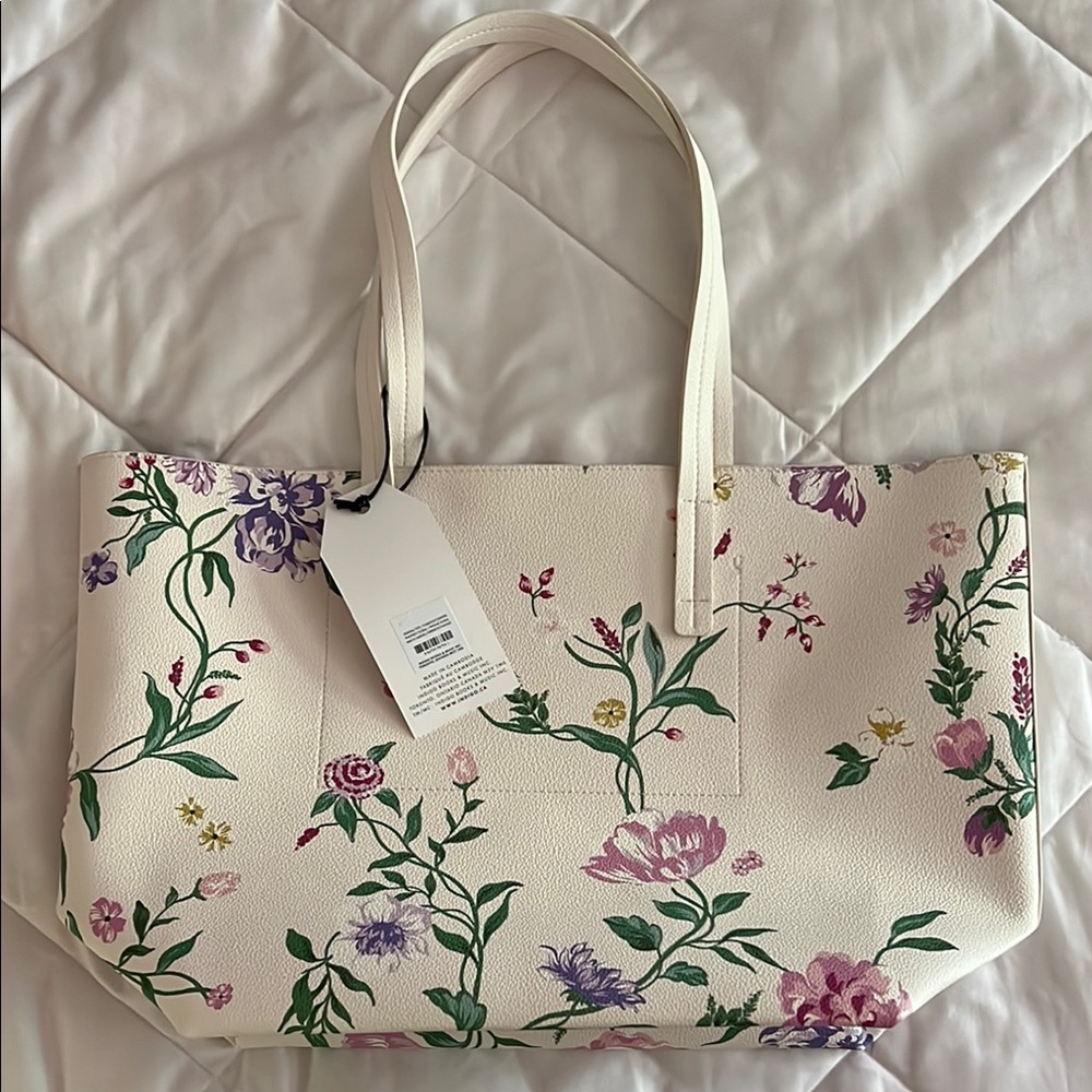 Floral Cream Tote Bag